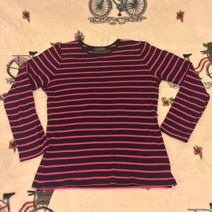 🌟3/$15 Sale!!🌟3/4 sleeve pink striped knit shirt